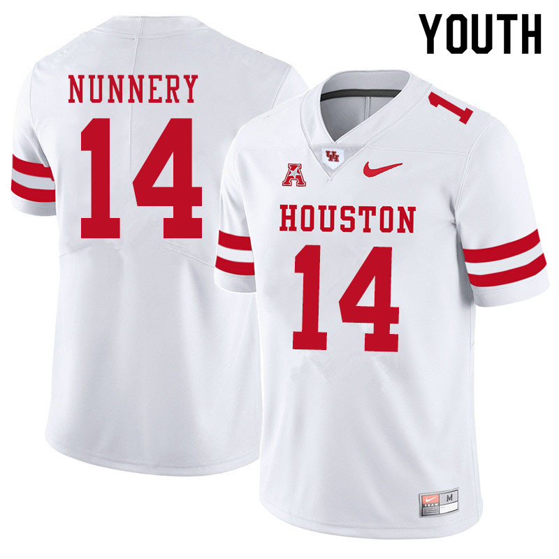 Youth #14 Ronald Nunnery Houston Cougars College Football Jerseys Sale-White - Click Image to Close